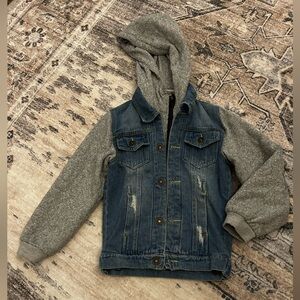 Kids Denim and Gray Hooded Jacket